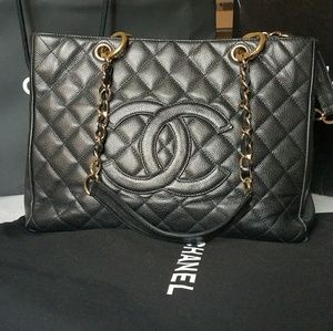 Chanel GST (grand shopping tote) gold hardware